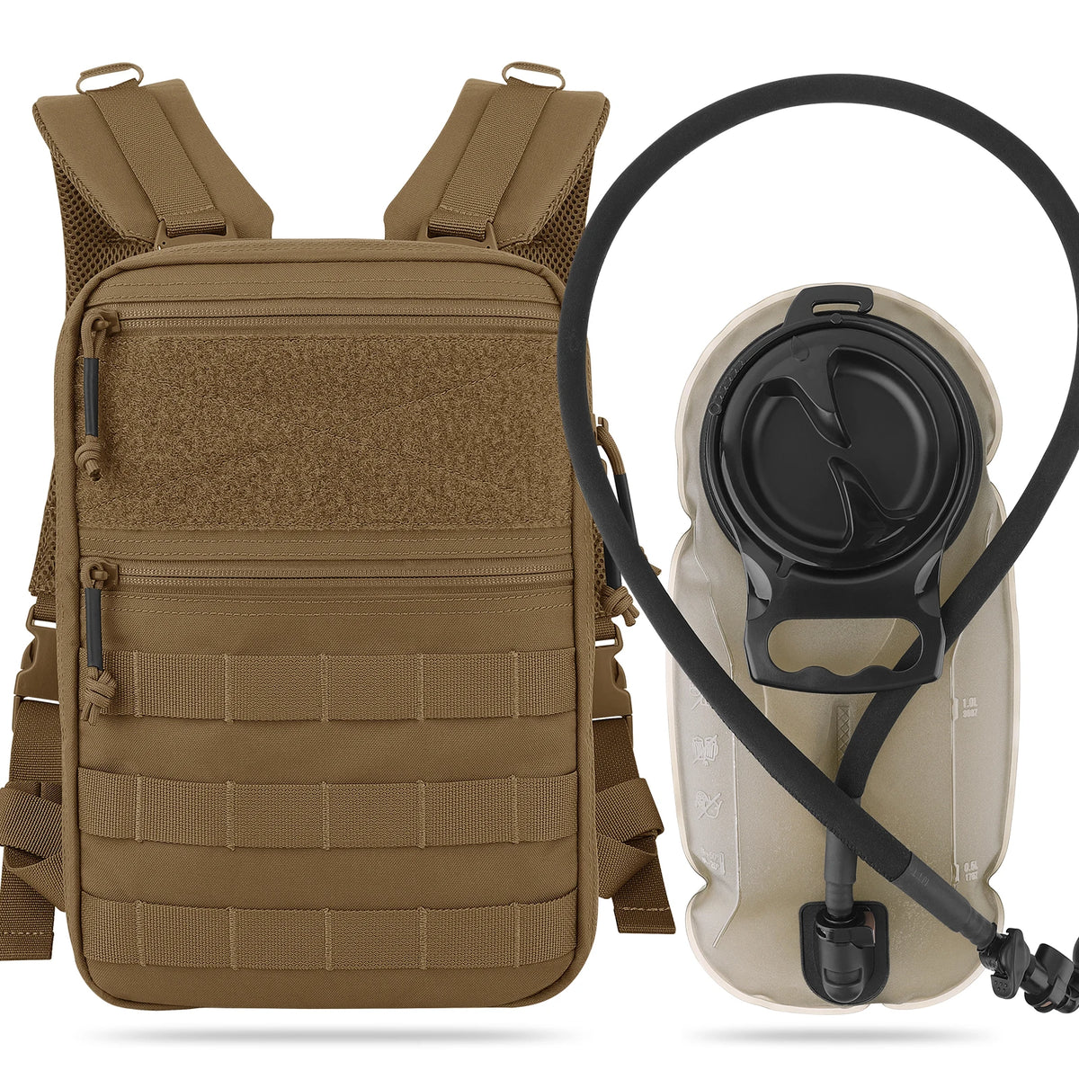 KRYDEX 500D Tactical 50 oz Hydration Backpack Pouch Modular 1.5L Water Bladder Bag Pack Hunting Outdoor Hiking Accessories