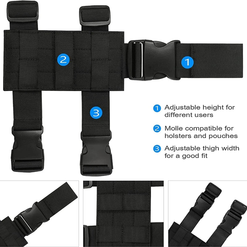 Adjustable Tactical MOLLE Drop Leg Thigh Platform Universal Holster For Hunting Paintball Outdoor Gear