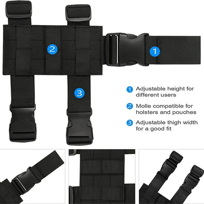 Adjustable Tactical MOLLE Drop Leg Thigh Platform Universal Holster For Hunting Paintball Outdoor Gear