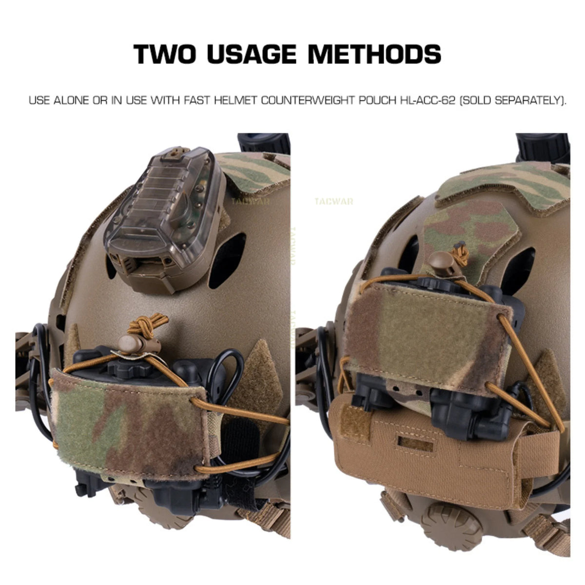 Tactical Helmet Battery Pouch NVG Battery Pack Box Case Holder for Airsoft Fast Helmet Retention System Counterweight
