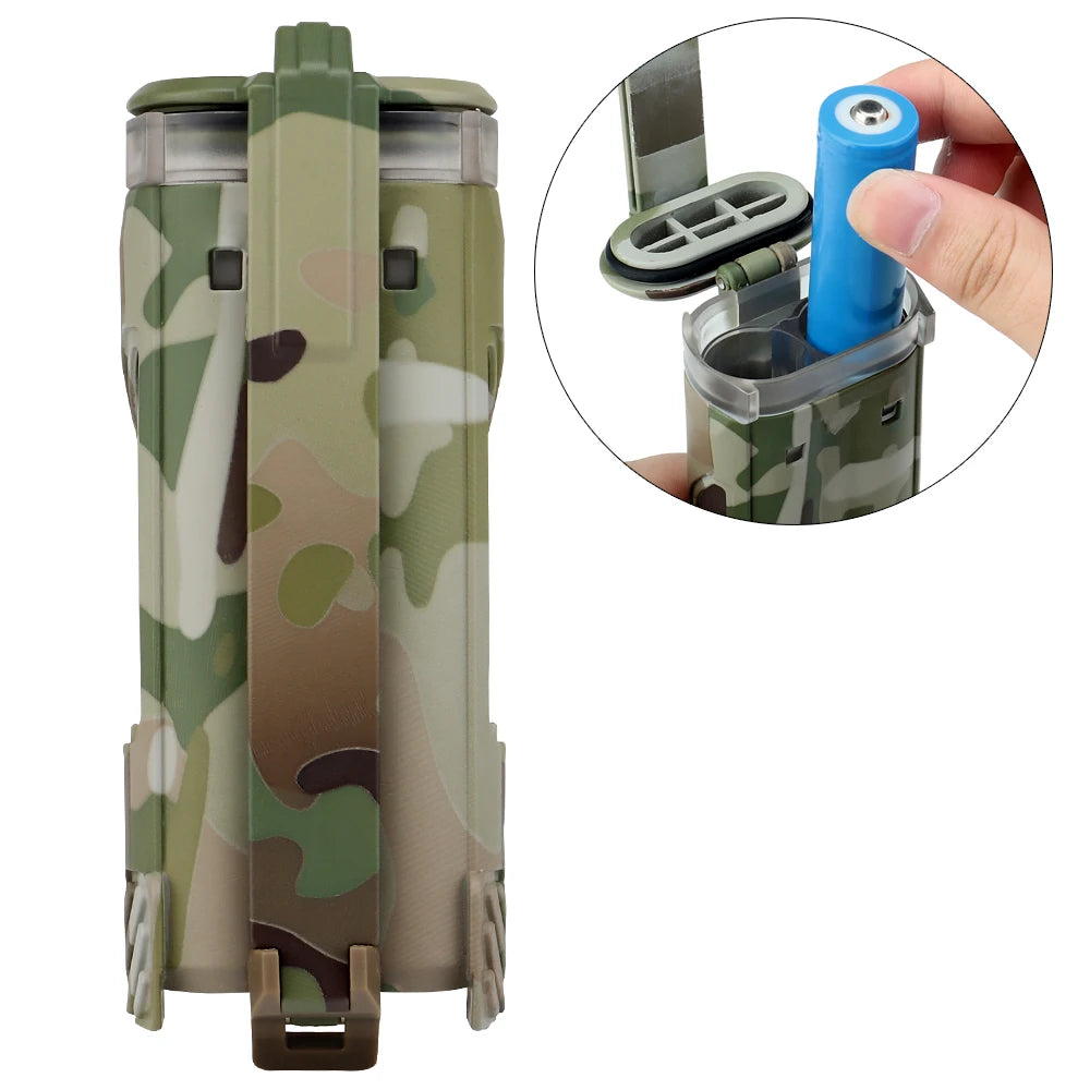 Tactical Case Battery Storage Box Waterproof for AA AAA CR123 18650 Battery Outdoor Tool Storage Holster MOLLE Vest Belt Gear