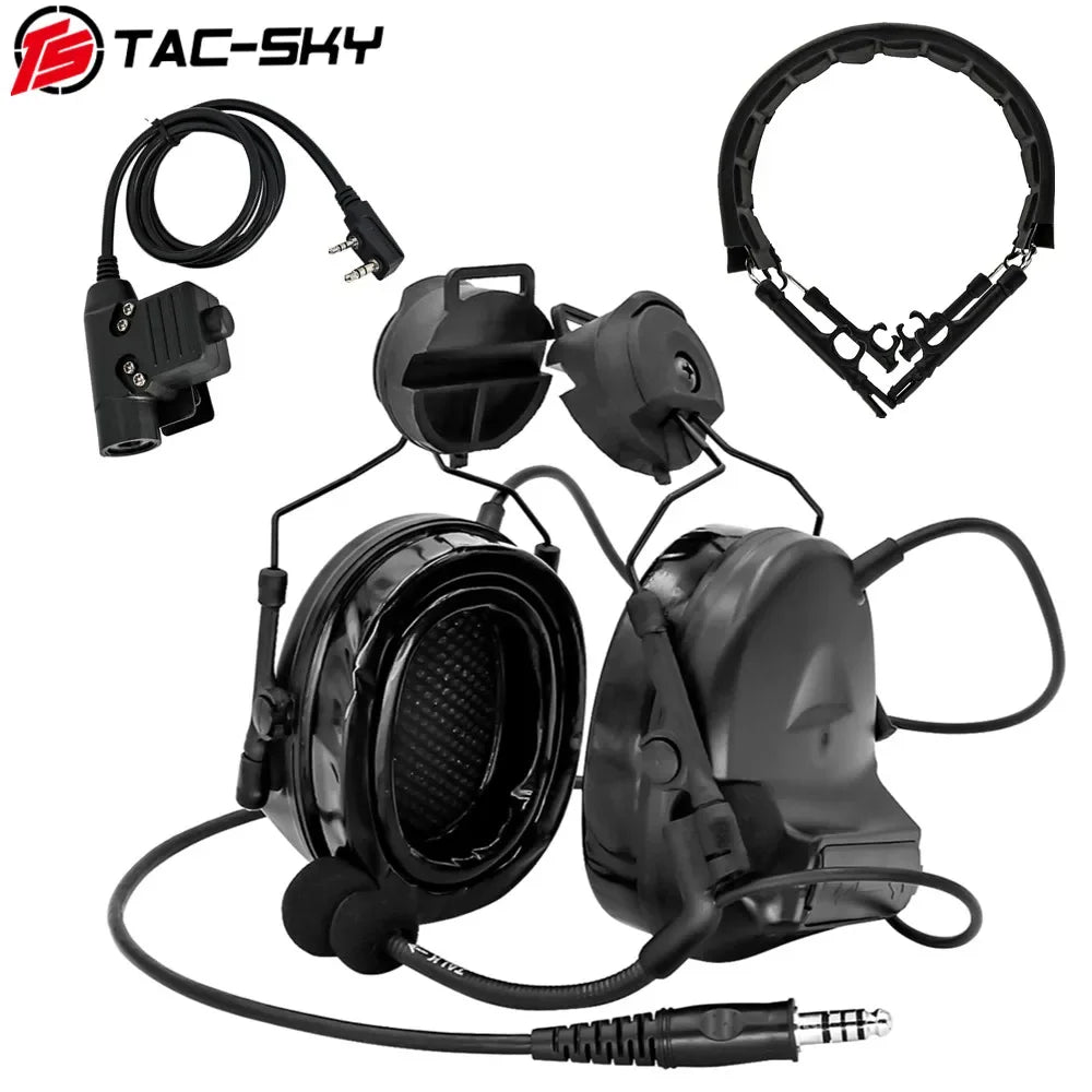 TAC -SKY COMTA II Tactical Headset With ARC Rail Adapter Hearing Protection Airsoft Headphone Noise-cancelling Shooting Earmuff