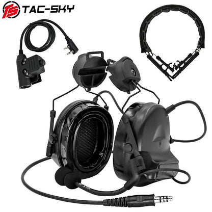 TAC -SKY COMTA II Tactical Headset With ARC Rail Adapter Hearing Protection Airsoft Headphone Noise-cancelling Shooting Earmuff