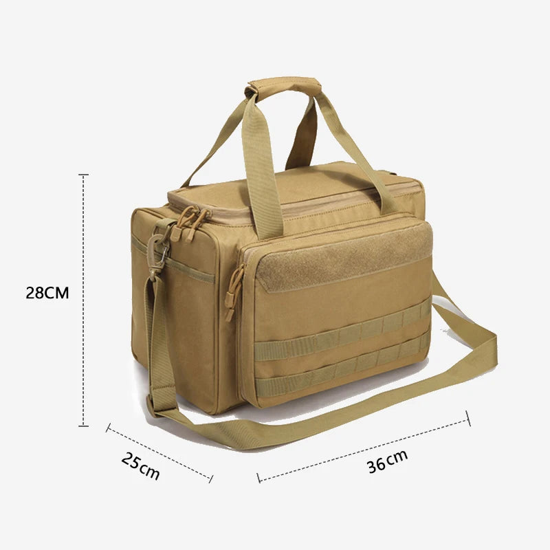 Gun Range Storage Bag Tactical Camping Molle Pouch Outdoor Sport Hunting Accessory Nylon Gun Case Bag Pistol Tool Shoulder Pack