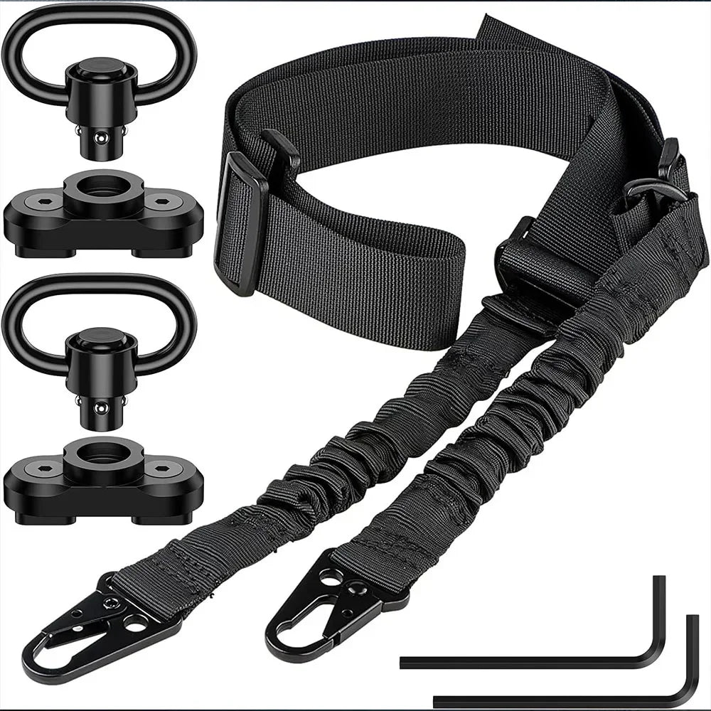 2 Point QD Rifle Sling with Length Adjuster Multi-Mission Sling Strap Outdoor Sport Tactical  AR AK Rifle Universal Gun QD sling