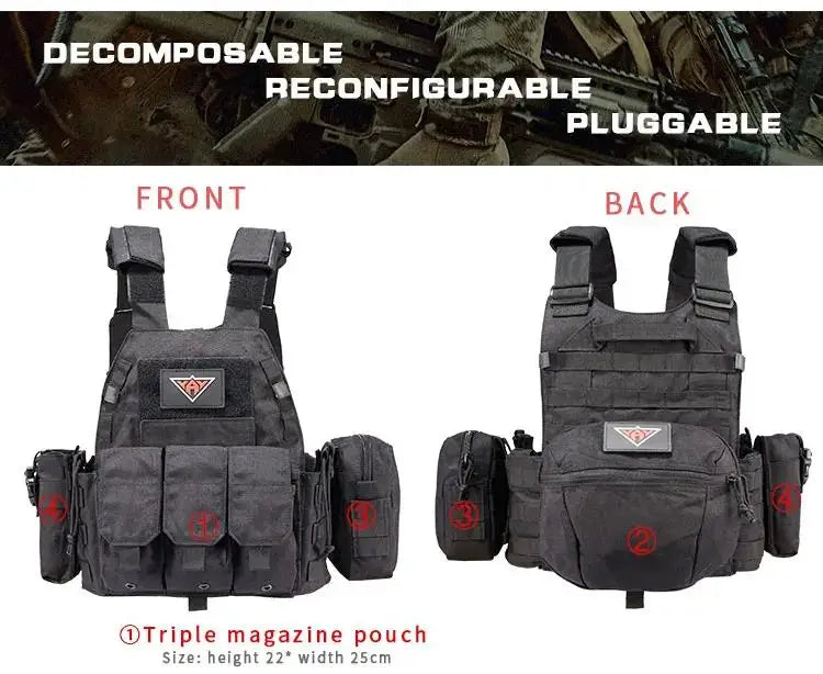 Yakeda 6094 Vests Plate Carrier Vest Camouflage Molle Nylon Modular Vest Tactical Vests Outdoor Hunting Men Vest