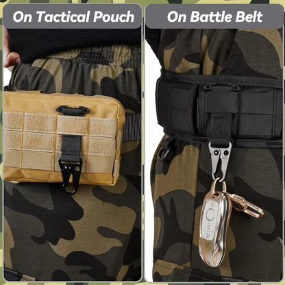 2PCS Sport Belt Clip T-Mount Molle Clip Hanging Carabiner Webbing Clip for Outdoor Backpack Vest Belt Hunting Accessories