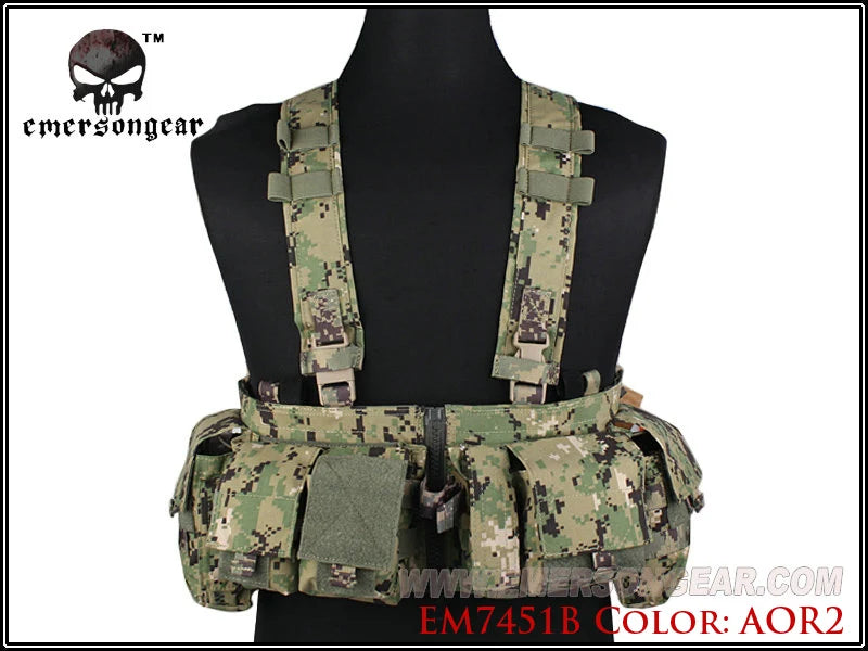 Emerson Tactical MF Style UW Gen V Split Front Chest Rig Lightweight Detachable W Zipper Buckle