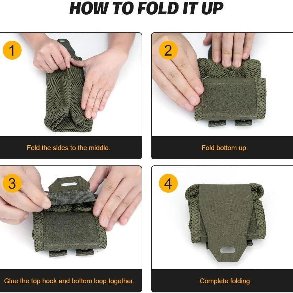 Nylon Roll-Up Mesh Dump Pouch Mini Foldable Net Pocket EDC Tactical Outdoor Sport Camping Hunting Magazine Storage