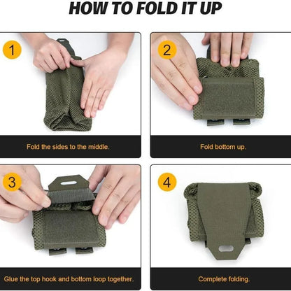 Nylon Roll-Up Mesh Dump Pouch Mini Foldable Net Pocket EDC Tactical Outdoor Sport Camping Hunting Magazine Storage