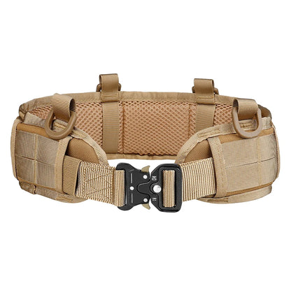 Men's Tactical Padded Belt Adjustable Waist Belt with Pocket for Outdoor Work Combat CS Hunting Paintball