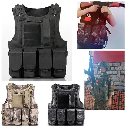 Children's Combat Camouflage Vest, Kids Airsoft Vests, Outdoor Paintball, Tactical Waistcoat Boys, Girl, Sniper Uniform