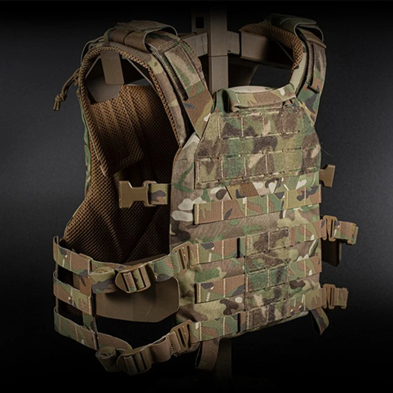 /K19 Full-Size Hunting Vest Plate Carrier Fit for 80-110 cm, MOLLE Quick Release Fast Adjust Cummerbund Chest Rig