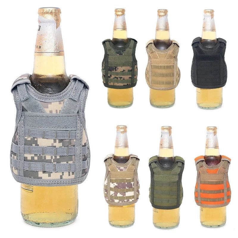 1PCS Outdoor Multifunctional Tactical Beer Bottle Lid Beverage Bottle Vest DIY Drink Decoration Tactical Bottle Vest Lid