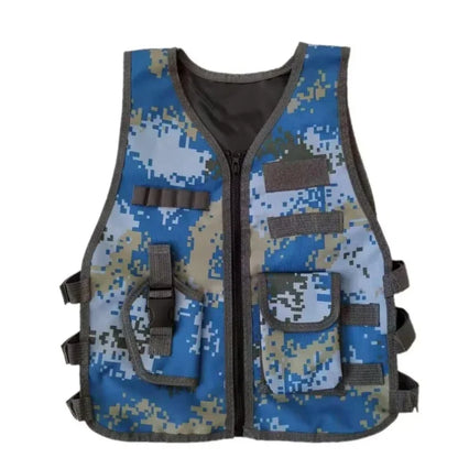 Tactical Children Vest Boy Girl Camouflage CS Game Vest Kids Hunting Cosplay Fishing CS Fans Outdoor Clothing for 3-6 Years