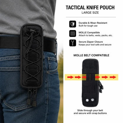 Outdoor Tactical Molle Knife Pouch EDC Tool Knives Holder Hunting Accessories Outdoor Sports Hiking Camping Flashlight Bag