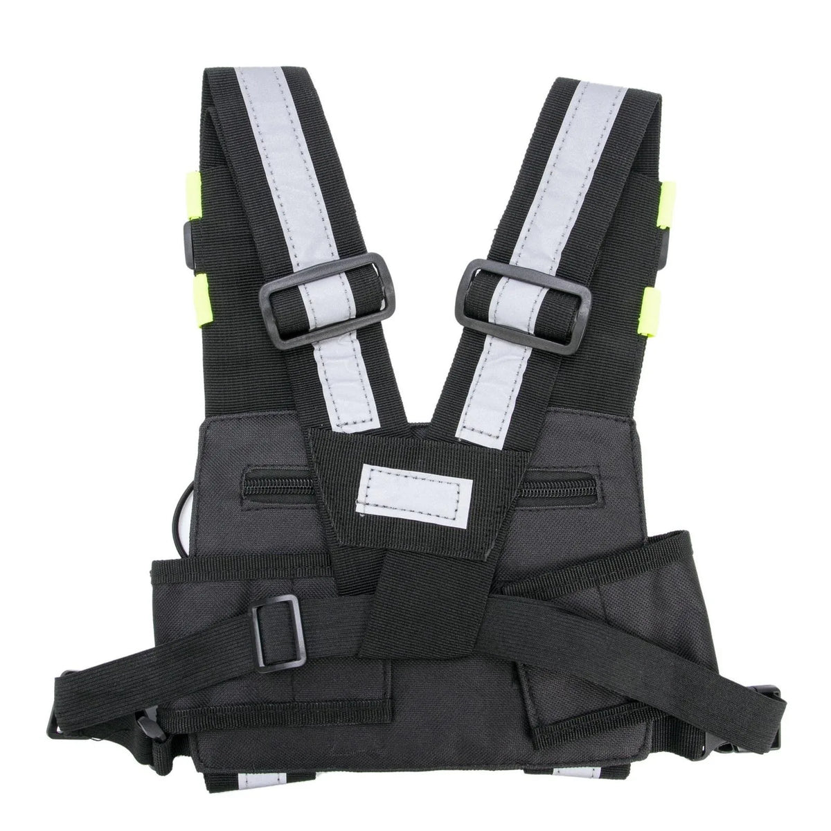 Yellow Reflective Tactical Harness Front Pack Vest Chest Bag Pouch For Walkie Talkie Radio