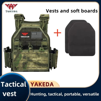 Authentic product YAKEDA Tactical Vest 6094 Fast detachable light laser cut outdoor hunting black gear carry vest of