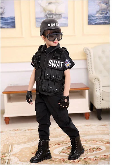 2026 Halloween Hunting Military Tactical Army Vest Kids Airsoft Gear Combat Armor Uniform Boy Girl Swat Police Outdoor