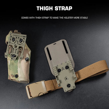 Tactical 6354DO Pistol Holster for Glock 17 Gen4 G19 with X300/X300U Flashlight Quick Lock System QLS Mount Adapter Leg Shroud