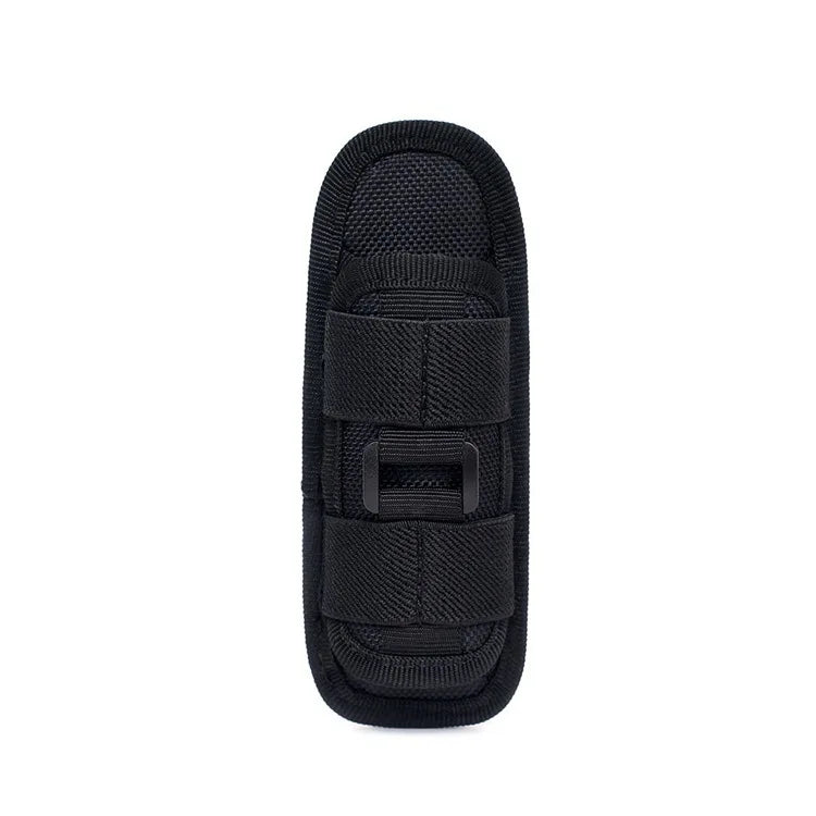 Tactical Flashlight Pouch Holster with Rotatable Holder And Belt Clip - 360 Degree Carabiner Reel Clip for Tactical Torch Carry
