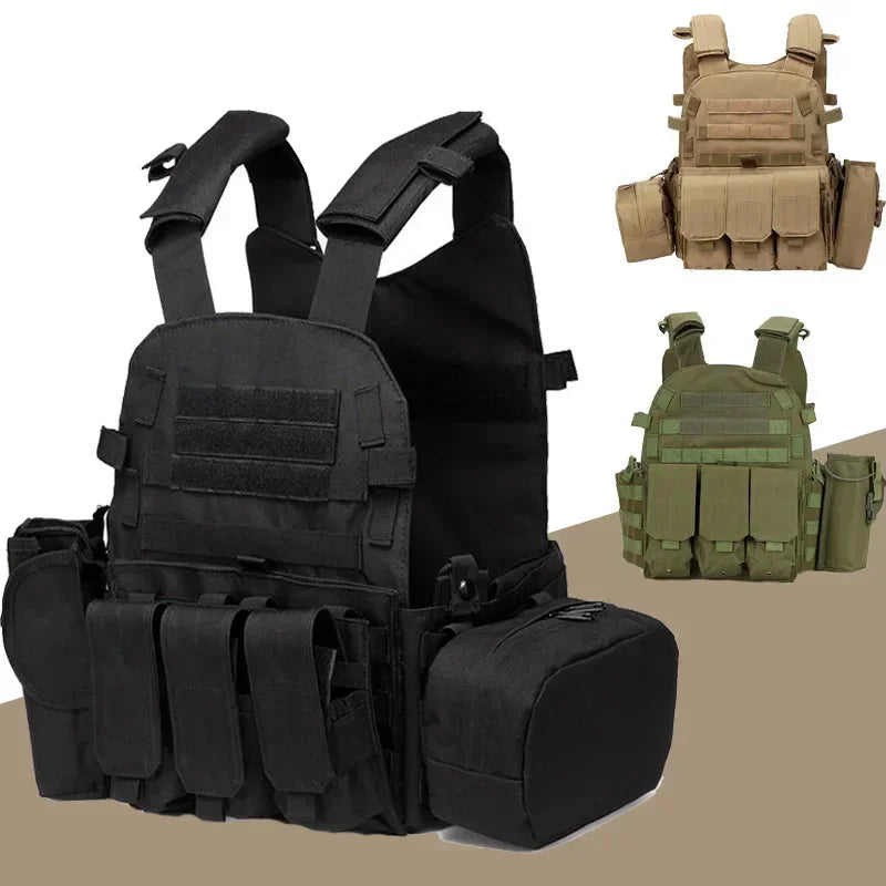 6094 Outdoor Combat Army Wargame Vest Nylon Pouch Molle Gear Tactical Vest Body Armor Hunting Plate Carrier Airsoft Accessories