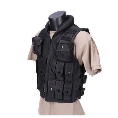 Tactical Molle Adult Kids Vest POLICE Military Law Enforcement SWAT Vests Combat Armor Men's Jacket CS Equipment-Black Uniform