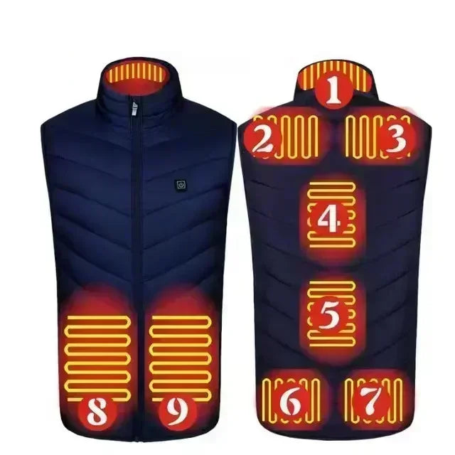 26 Areas USB Heated Vest Men Women Windproof Thermal Waistcoat Sleeveless Jacket for Skiing Hiking Motorcycle Winter Warm