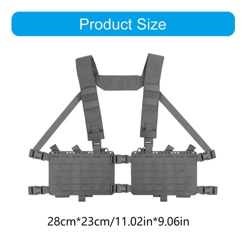 Outdoor Vest with Adjustable Shoulder Straps and Double Storage Pockets Nylon Texture for Outdoor Activity and Training