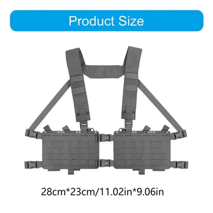 Outdoor Vest with Adjustable Shoulder Straps and Double Storage Pockets Nylon Texture for Outdoor Activity and Training