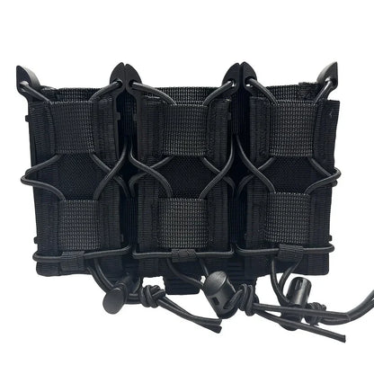 Three-Pipe Pistol Magazine Waist Holster - Durable ammunition bag with a 3-slot quick-access design and drawstring closure