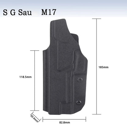 PVC Holster For 1911 Glock 17 19 26 43 43X Tauru M17 P07 P365 PPQ Inside Waistband Concealed Carry Belt Clip Stack Pouch
