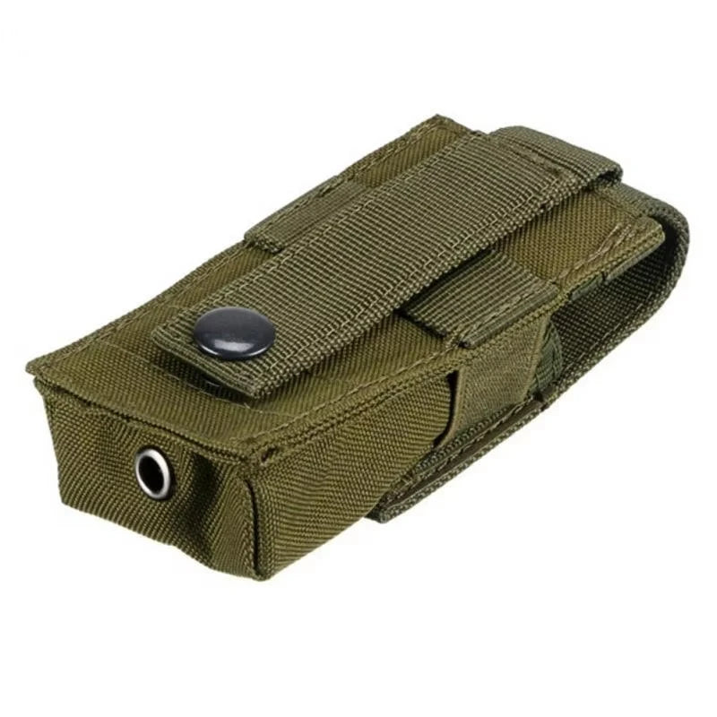 Molle Tactical M5 Flashlight Pouch 9MM Single Magazine Holster Torch Holder Utility EDC Tool Outdoor Hunting Key Knife Waist Bag