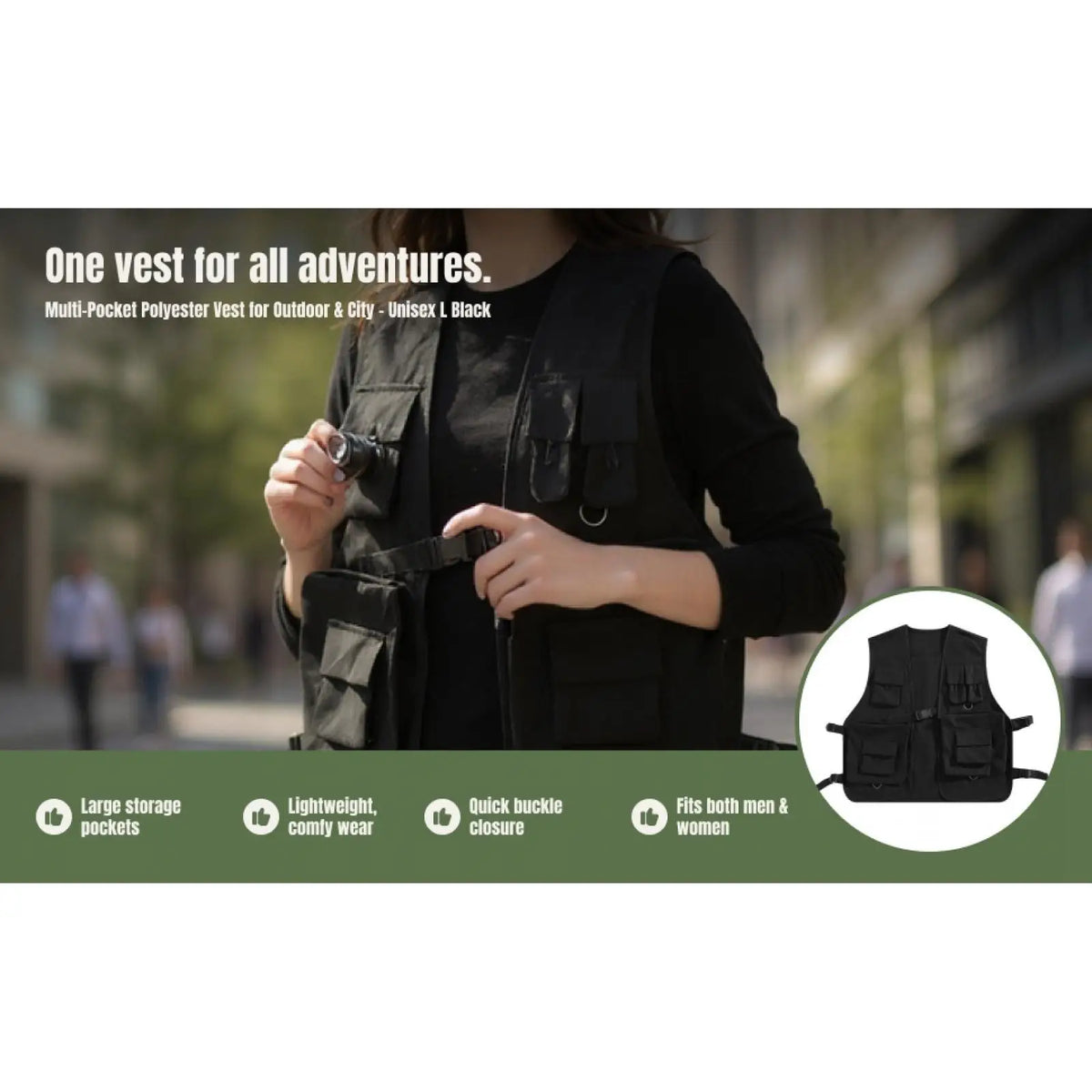 Utility Vest, Cargo Vest Sleeveless Jacket, Breathable Casual Waistcoat Outerwear for Men Women Climbing Outdoor Sports