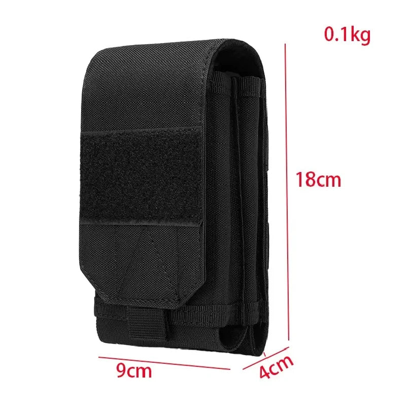 Double Molle Laser Cell Phone Pouch Tactical Belt EDC Pouch Holder Waist Accessories Bag Outdoor Camping Mobile Phone Pack Bag
