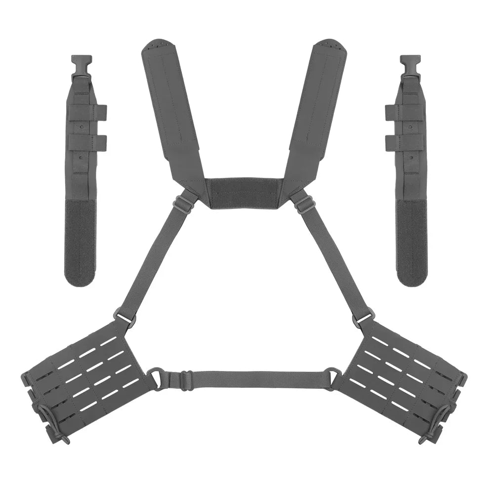 Tactical ARC Chest Rig Kit MOLLE System Placard V3 Front Flap Mag Pouch Installed On Vest with Quick Release Clasp Mount
