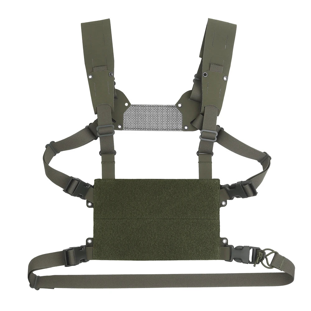 MOLLE Chest Rig Mini V2 H-type Ferro Style Lightweight Chesty Rig Tactical Vest Assault Training Plate Carrier Front Flaps Adapt