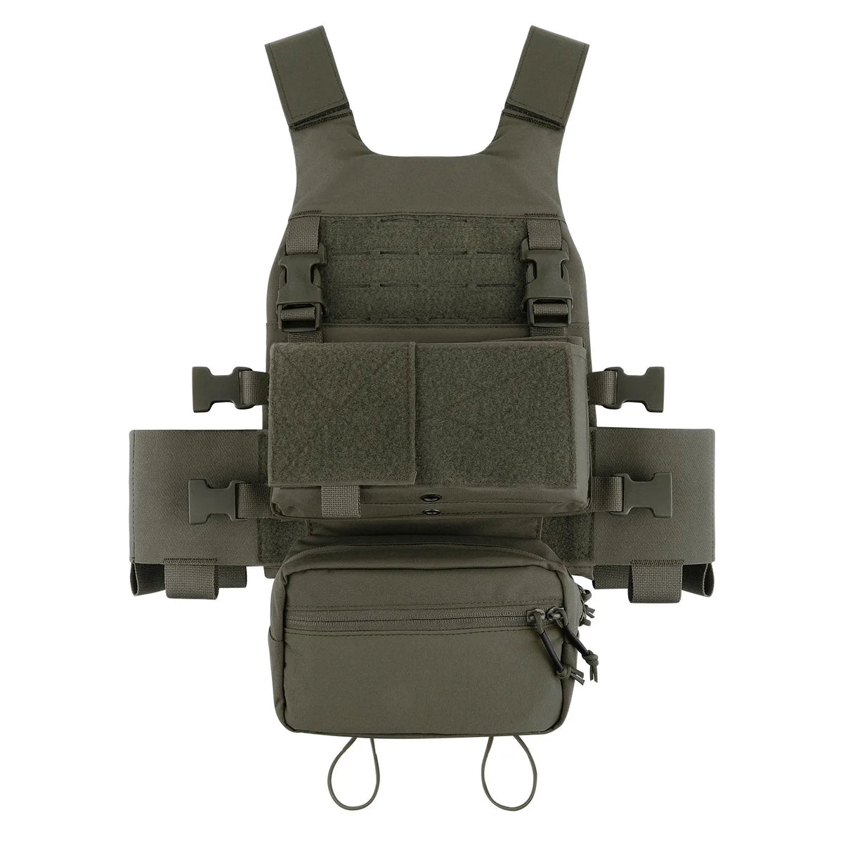 KRYDEX Tactical Vest Low Vis Slick Armor Plate Carrier w/ 5.56 7.62 Mag Pouch Drop Pouch MK3 Micro Fight Chassis Hunting Vest