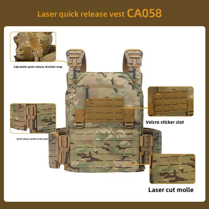 Quick Release Tactical Combat Vest Oxford Breathable Multi-Pocket Military Training Vest Soft Lightweight for Airsoft Paintball
