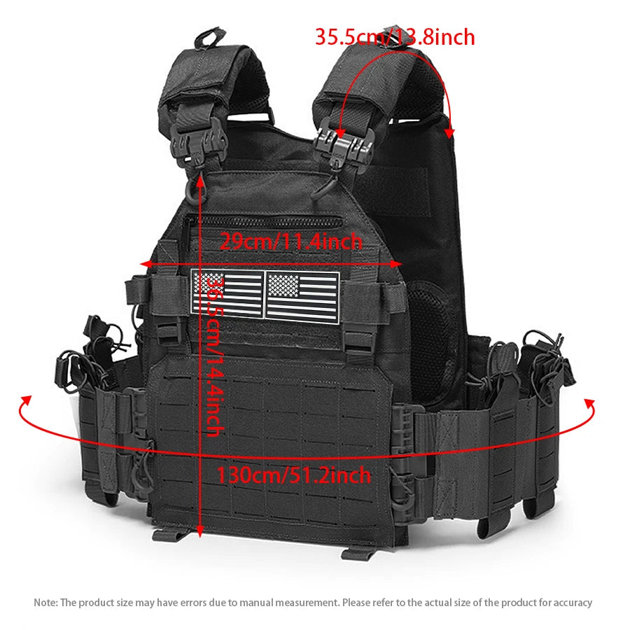 BH Black Multifunctional Hunting Vest with National Flag Sticker, Suitable for Outdoor Sports