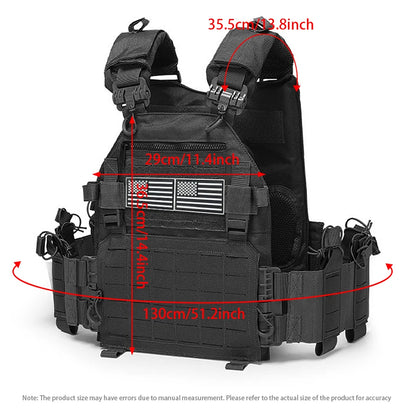 BH Black Multifunctional Hunting Vest with National Flag Sticker, Suitable for Outdoor Sports