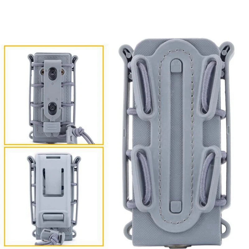 Tactical Molle 9mm Magazine Pouch Pistol Mag Holder with Belt Clip for Glock 17 19 Beretta M9 Fastmag Soft Shell Holster Hunting