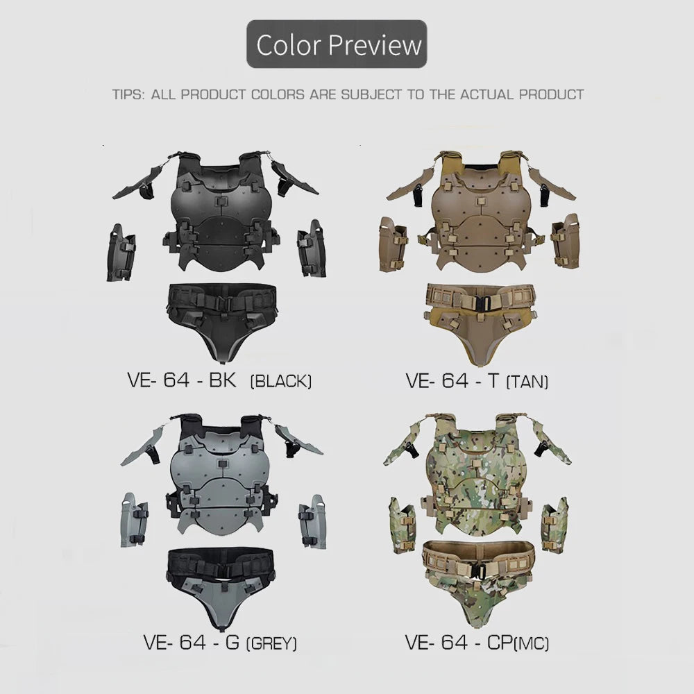 Tactical Armor MOLLE Modular 3D Hunting Protective Vest Suit for Paintball Shooting,CS Wargame,Cosplay,Dancing Party Prop