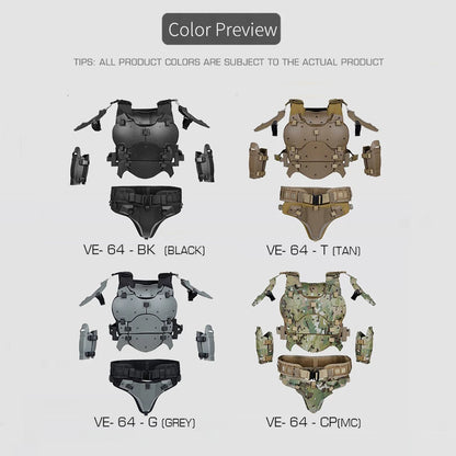 Tactical Armor MOLLE Modular 3D Hunting Protective Vest Suit for Paintball Shooting,CS Wargame,Cosplay,Dancing Party Prop