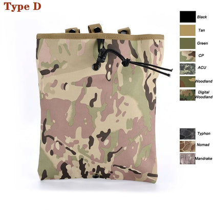 Tactical Molle Folding Magazine Dump Drop Pouch Utility Drawstring Recovery Mag Holster Ammo Bag Hunting Accessories Pouch