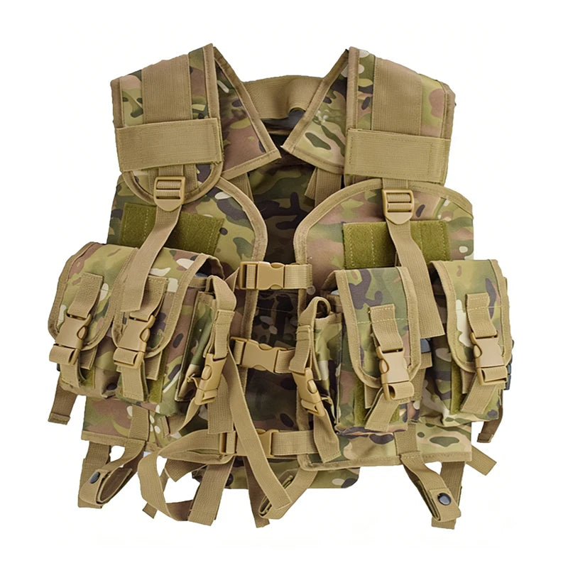 Tactical Vest Outdoor Men Airsoft Paintball Body Armor with Water Bag Camouflage Combat Vest
