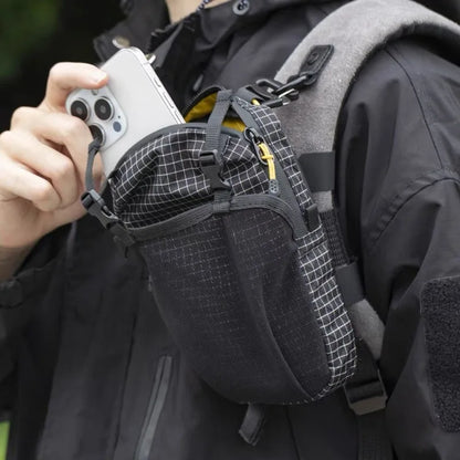 Tactical Backpack Shoulder Strap Pouch Ultra-Light Waterproof Molle Phone Bag Water Bottle Holder Pocket Outdoor Hiking Gear