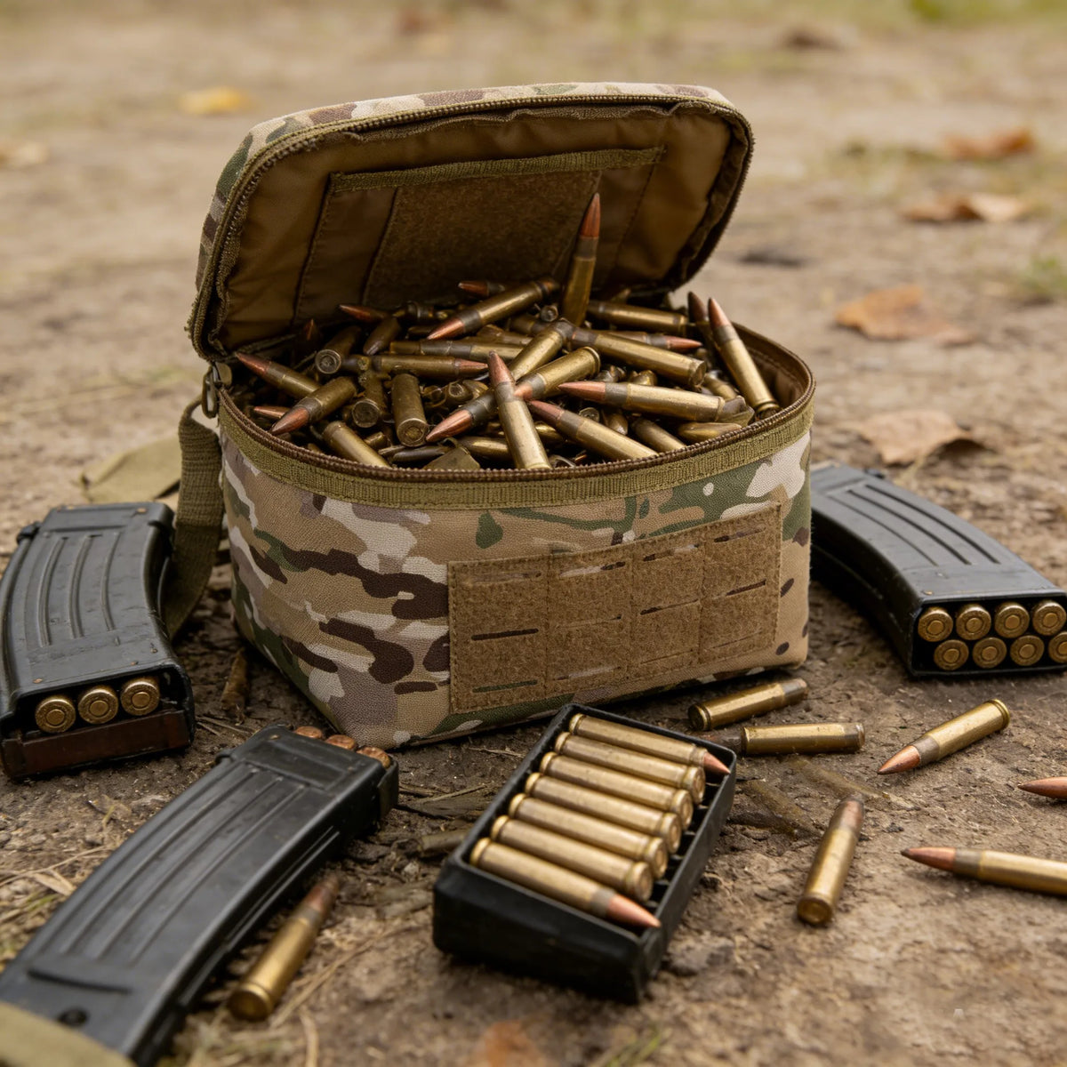 Portable Rifle Cartridge Bag Detachable Inner Space Ammunition Box Outdoor Tactical EDC Tools Handbag Hunting Ammo Bag