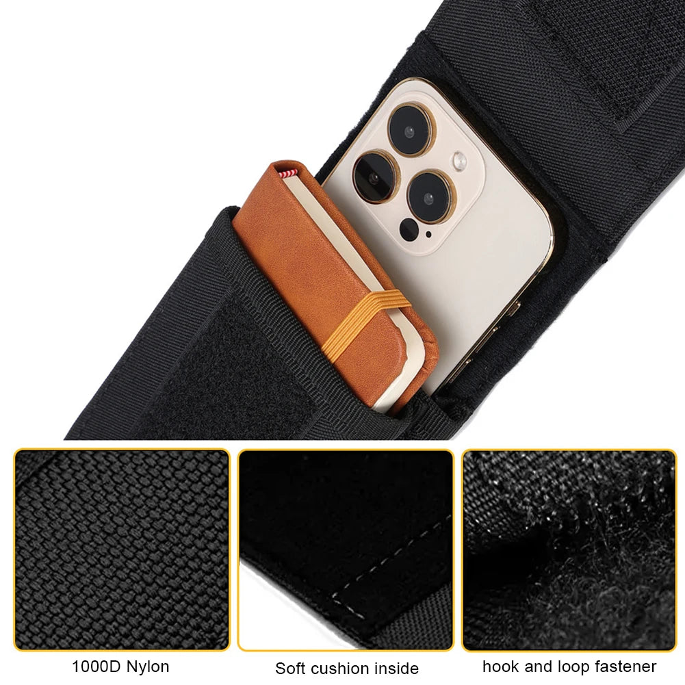 Molle Double Layered Cell Phone Pouch Waist Bag Tactical EDC Pouch Holder Outdoor Hiking Accessories Camping Mobile Phone Pack