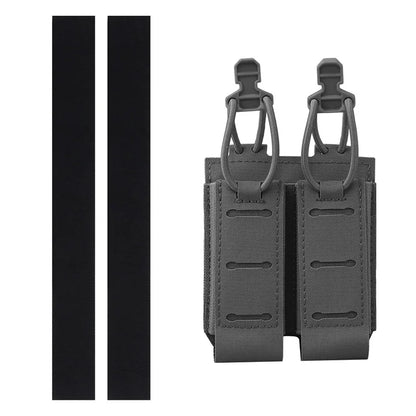 Double 9mm Pistol Mag Pouch  2.0 Holder Pouch MOLLE Panel Portable Airsoft Range Shooting Essentials